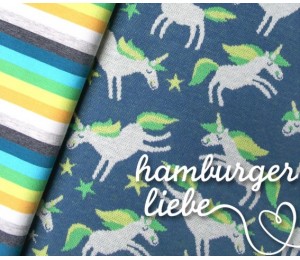 Biojersey Hamburger Liebe Einhorn Regenbogen Ringel